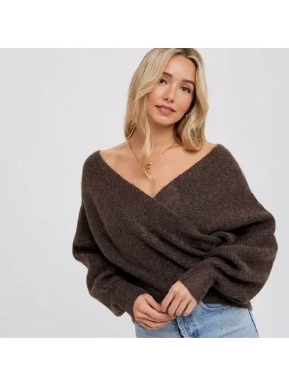 CLEAR OUT!!! Crossover Ribbed Pullover - Picture 2 of 10